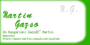 martin gazso business card